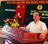 Đ/c Nguyễn Thế Lập - Bí thư Đảng Đoàn, Chủ tịch LĐLĐ tỉnh phát biểu tại Hội nghị